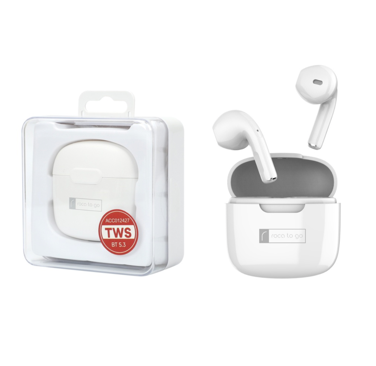 Auricular Bluetooth TWS ROCA TO GO Blanco