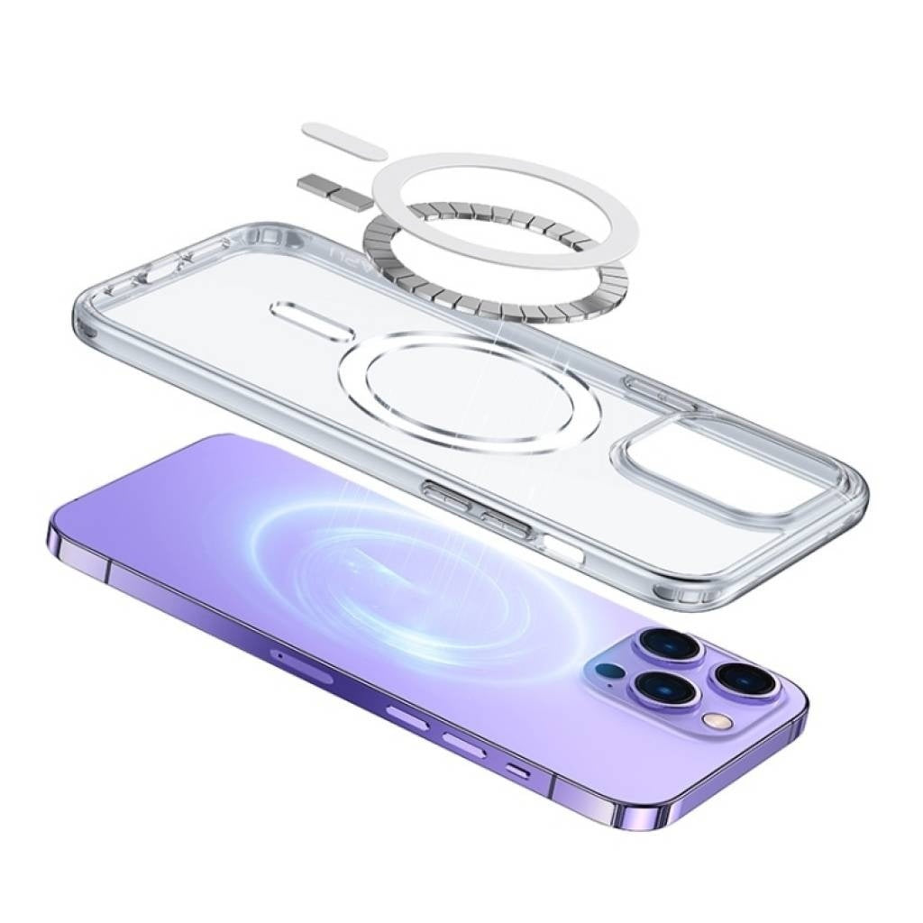 Case Apple iPhone 15 Plus 6.7" TPU Magnético Transparente Ice Magnet Series BH848 USAMS