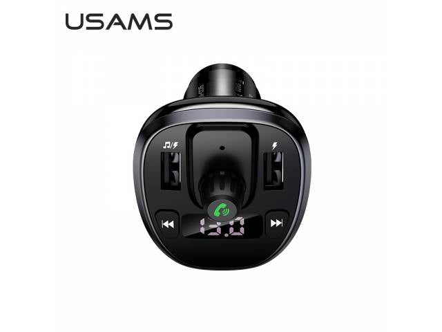 Cargador Auto c/ Transmisor FM 2 USB/3 4A / Negro C115 USAMS