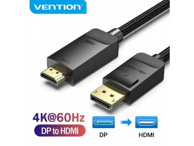 Cable DP a HDMI Macho/Macho / 1.5M / Negro HADBG Vention