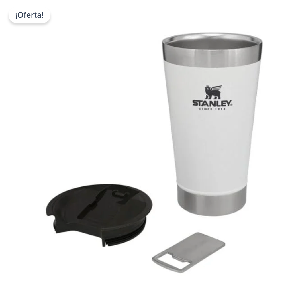 Stanley Vaso Cerveza 16 Oz con Destapador Blanco