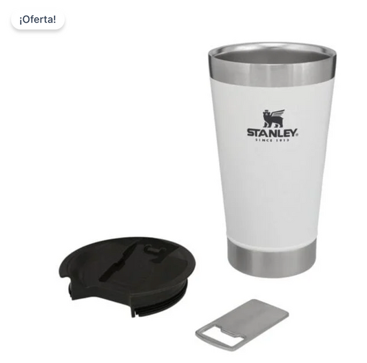 Stanley Vaso Cerveza 16 Oz con Destapador Blanco