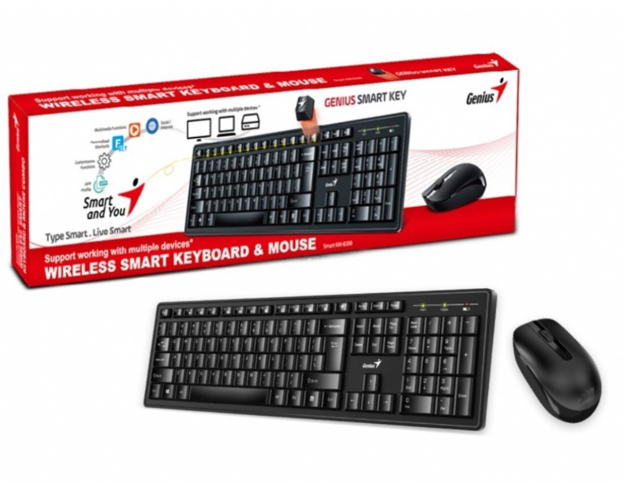 Combo Inalámbrico KM-8200 Teclado y mouse Negro Genius